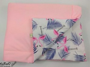 Kapa na łóżko flamingi z różowym velvetem