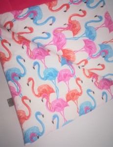 Kołderka dziecięca flamingi z różowym velvetem