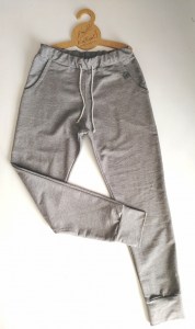 Spodnie męskie dres joggery szary melanż